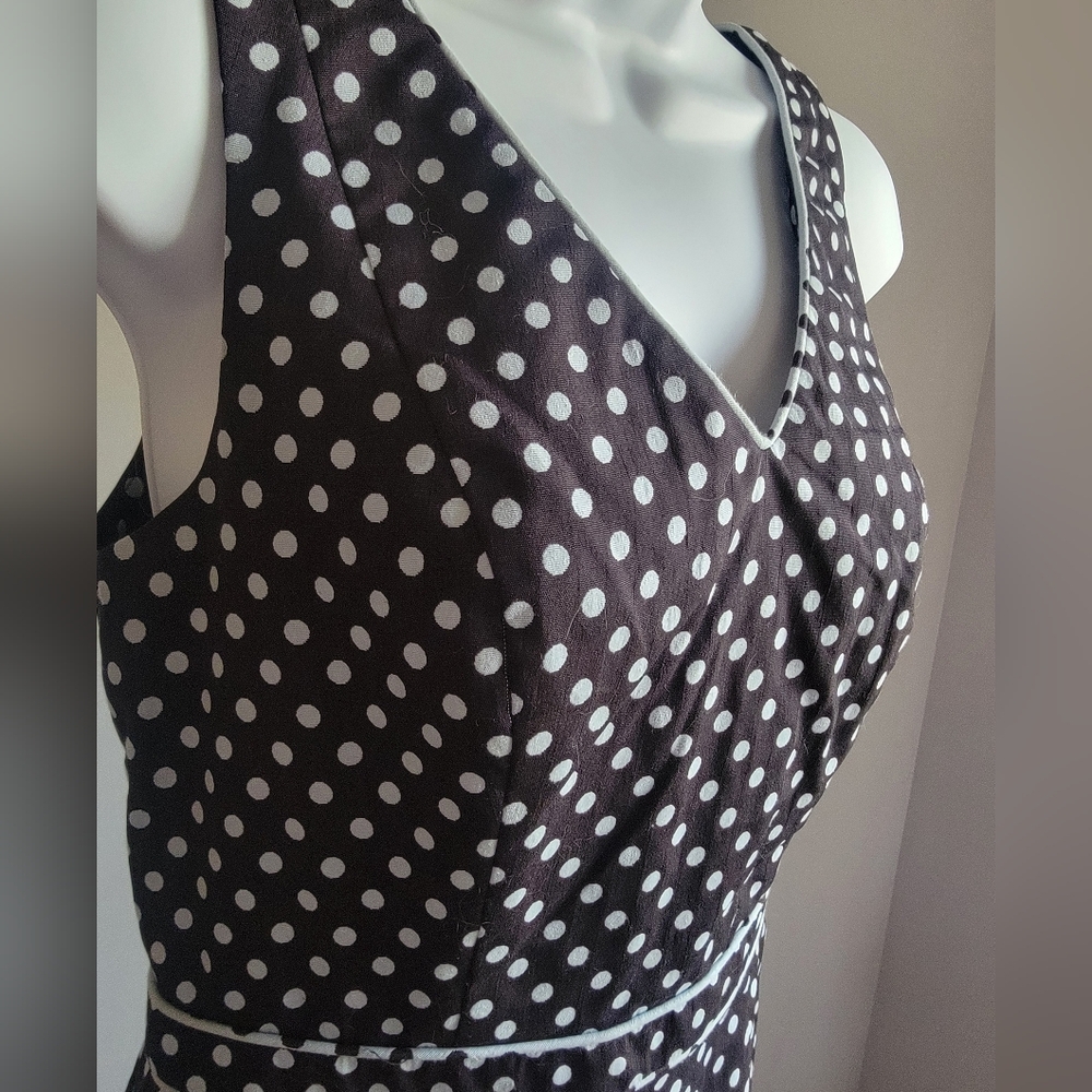 The Limited Polka Dot Sleeveless V Neck Sheath Dress - Picture 2 of 12